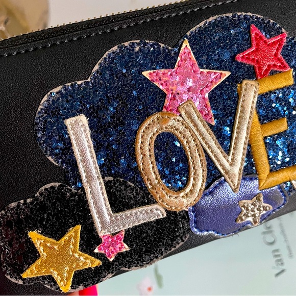 YSL Love Patch Black Leather Zip Around Wallet - Picture 7 of 10